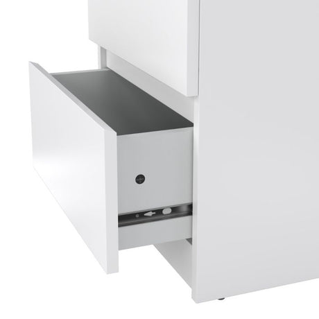 Alaska White Gloss 2 Drawer Bedside - FurniComp