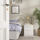 Alaska White Gloss 2 Drawer Bedside