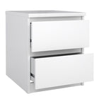 Alaska White Gloss 2 Drawer Bedside