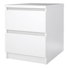 Alaska White Gloss 2 Drawer Bedside