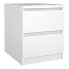 Alaska White Gloss 2 Drawer Bedside