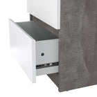 Alaska White Gloss & Concrete Grey 2 Drawer Bedside
