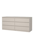 Alaska Wide Cashmere 6 Drawers (3+3) Chest of Drawer