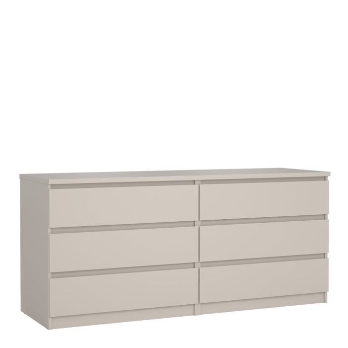 Alaska Wide Cashmere 6 Drawers (3+3) Chest of Drawer