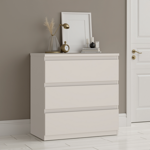 Alaska 3 Drawer Chest of Drawers - Cashmere - FurniComp