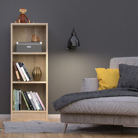 Alfie 40cm Narrow Bookcase - Oak - FurniComp