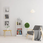 Alfie 40cm Narrow Bookcase - White - FurniComp