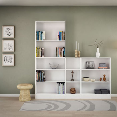 Alfie 40cm Narrow Bookcase - White - FurniComp