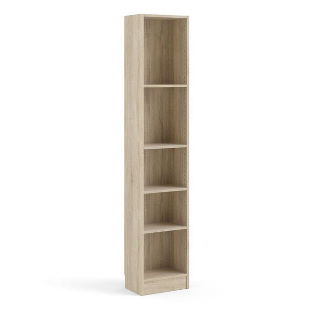 Alfie 40cm Tall Narrow Bookcase- Oak - FurniComp