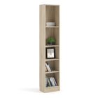 Alfie 40cm Tall Narrow Bookcase- Oak - FurniComp