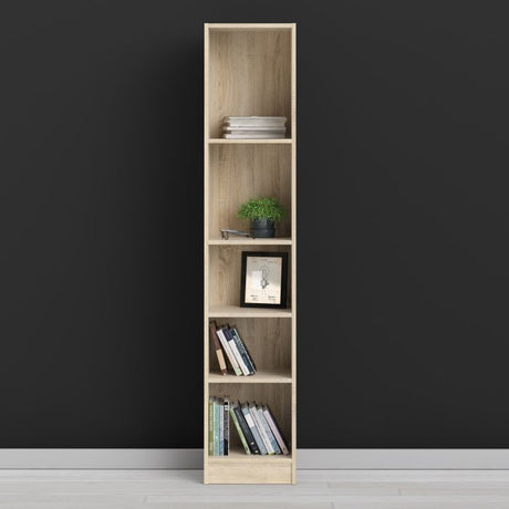 Alfie 40cm Tall Narrow Bookcase- Oak - FurniComp