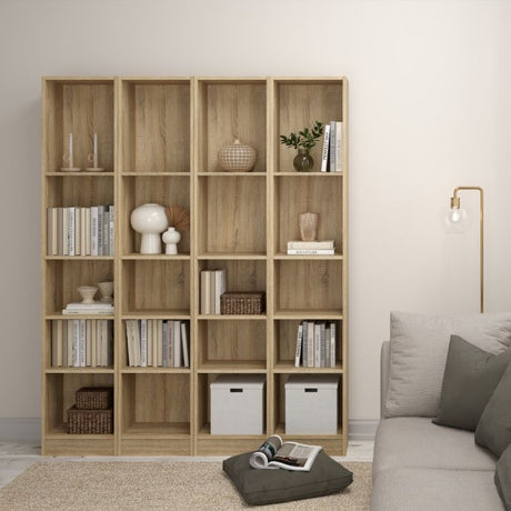 Alfie 40cm Tall Narrow Bookcase- Oak - FurniComp