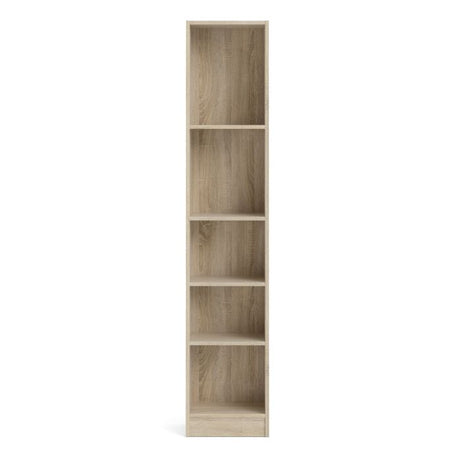 Alfie 40cm Tall Narrow Bookcase- Oak - FurniComp