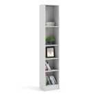 Alfie 40cm Tall Narrow Bookcase- White - FurniComp