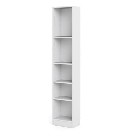 Alfie 40cm Tall Narrow Bookcase- White - FurniComp