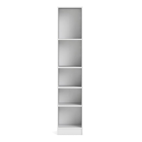 Alfie 40cm Tall Narrow Bookcase- White - FurniComp