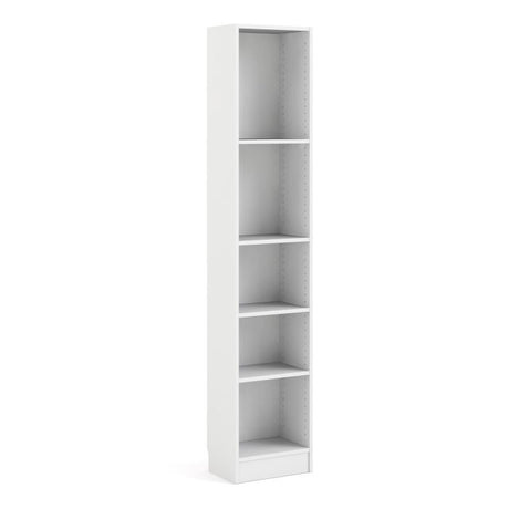 Alfie 40cm Tall Narrow Bookcase- White - FurniComp