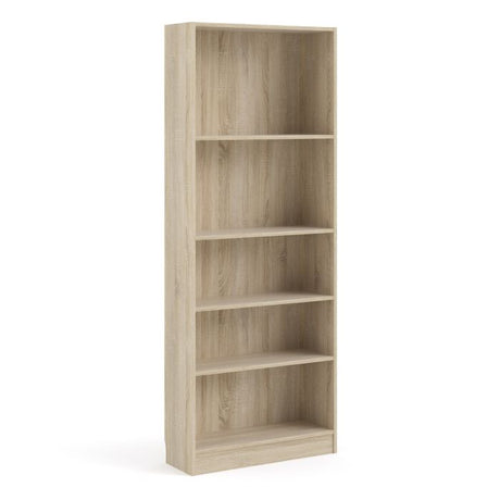 Alfie 80cm Tall Wide Bookcase- Oak - FurniComp