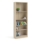 Alfie 80cm Tall Wide Bookcase- Oak - FurniComp