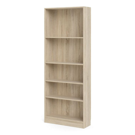 Alfie 80cm Tall Wide Bookcase- Oak - FurniComp