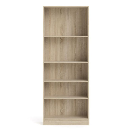 Alfie 80cm Tall Wide Bookcase- Oak - FurniComp