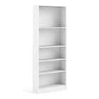 Alfie 80cm Tall Wide Bookcase- White - FurniComp