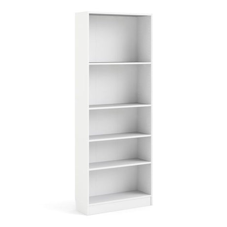 Alfie 80cm Tall Wide Bookcase- White - FurniComp