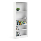 Alfie 80cm Tall Wide Bookcase- White - FurniComp