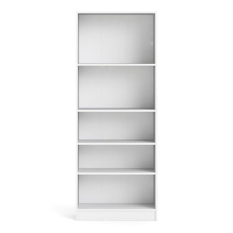 Alfie 80cm Tall Wide Bookcase- White - FurniComp