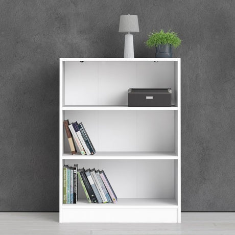 Alfie 80cm Wide Bookcase- White - FurniComp