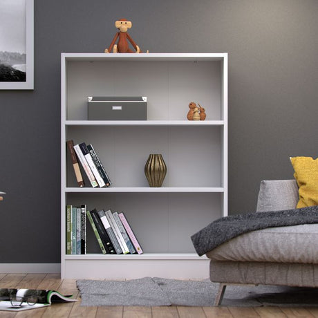 Alfie 80cm Wide Bookcase- White - FurniComp