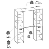 Alma 2 Drawer Open Wardrobe with Shelves and Rail - Black & Oak - FurniComp