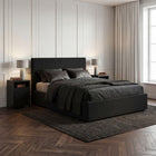 Alora Black Fabric Ottoman Bed Frame - FurniComp