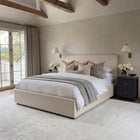 Alora White Fabric Ottoman Bed Frame - FurniComp