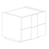 Alvin 2 Drawer Bedside Table - Grey - FurniComp
