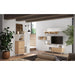 Amalfi 2 Door 1 Drawer White Gloss and Cadiz Oak TV Stand - FurniComp