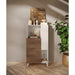 Amalfi 2 Door White Gloss and Mercure Oak Tall Sideboard/Highboard - FurniComp