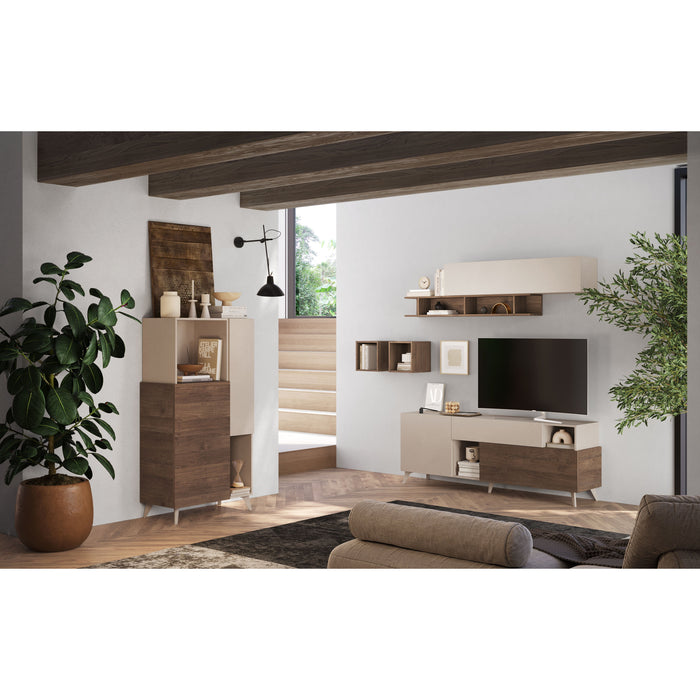 Amalfi 2 Door 2 Drawer Cashmere and Mercure Oak Large Sideboard - FurniComp