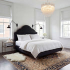 Amber Black Fabric Bed Frame - FurniComp