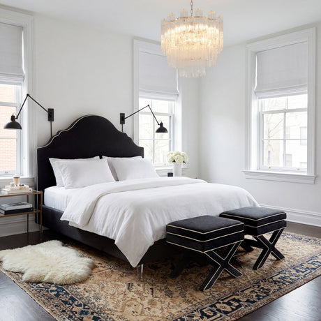 Amber Black Fabric Bed Frame - FurniComp