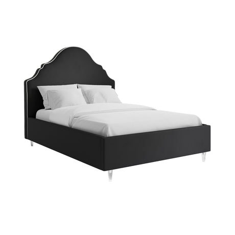 Amber Black Fabric Bed Frame - FurniComp