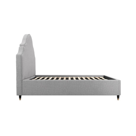 Amber Light Grey Fabric Bed Frame - FurniComp