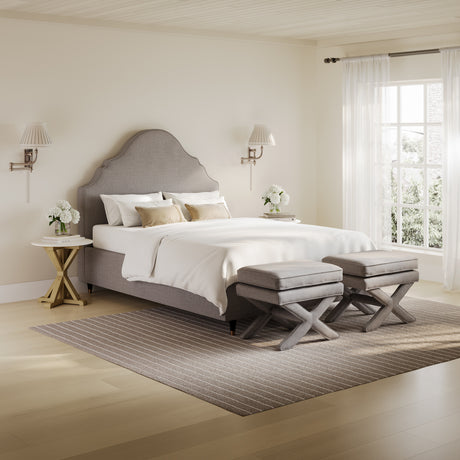 Amber Light Grey Fabric Bed Frame - FurniComp