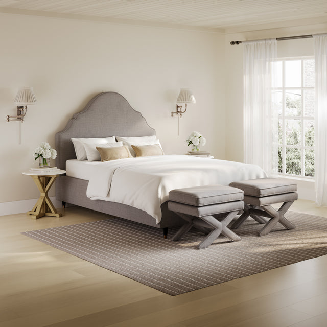 Amber Light Grey Fabric Bed Frame - FurniComp