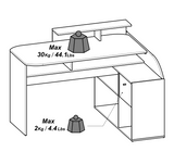 Archie 1 Drawer L-Shaped Corner Office Desk With Hutch - Matt White & Oak - FurniComp