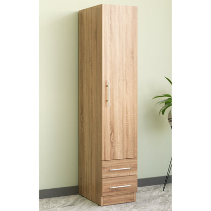 Aria Oak 1 Door 2 Drawer Wardrobe - FurniComp