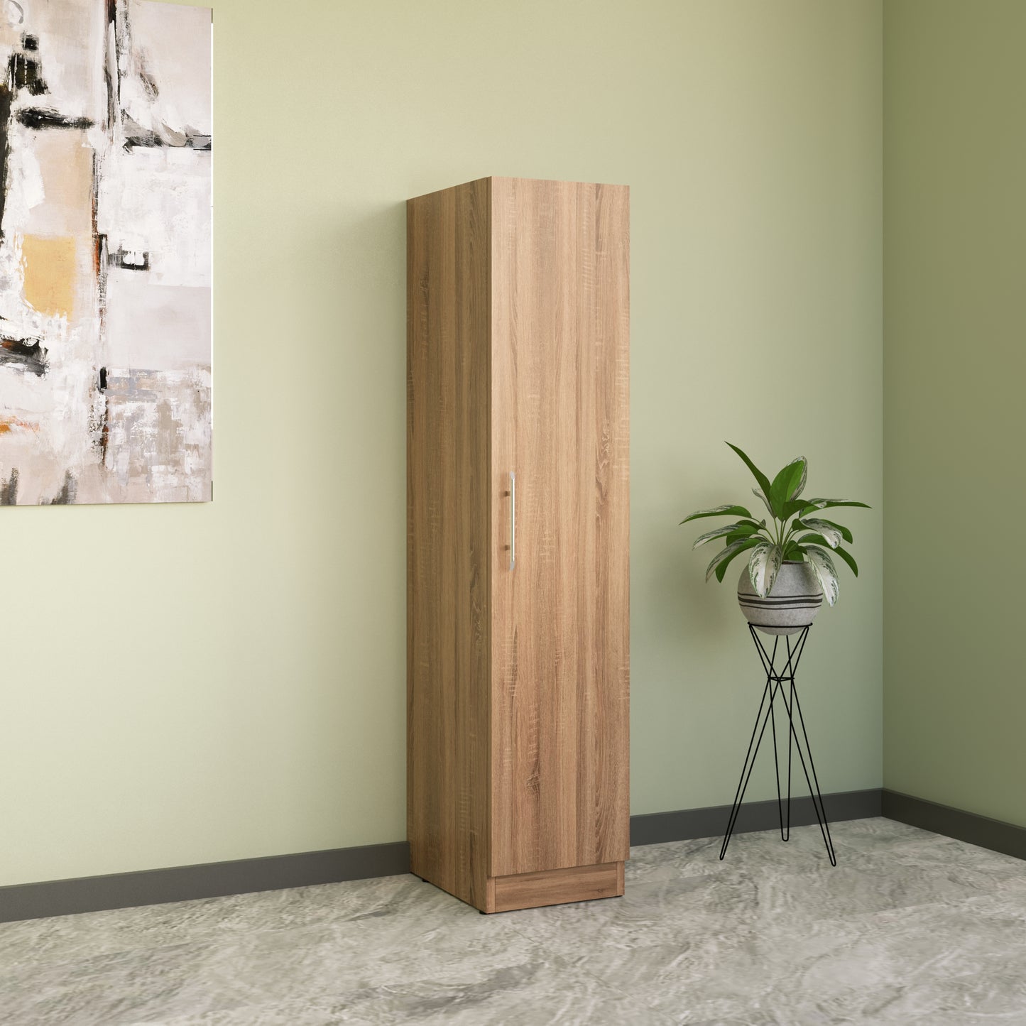 Aria Oak 1 Door Wardrobe - FurniComp