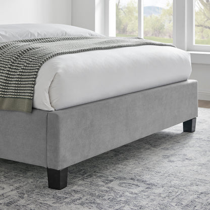 Ariella Light Grey Fabric Bed Frame - FurniComp