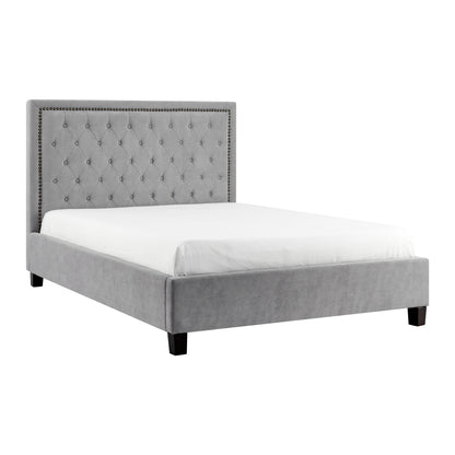 Ariella Light Grey Fabric Bed Frame - FurniComp