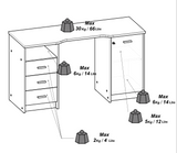 Arielle Large Oak Office Desk with Storage Cupboard and Drawers - FurniComp
